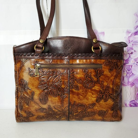 Patricia Nash Handbags - *SOLD* Patricia Nash Floral Poppy Florence Embossed Leather Shoulder Bag Tote